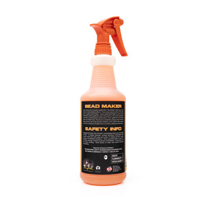 The back of a spray bottle of Bead Maker on a white background.