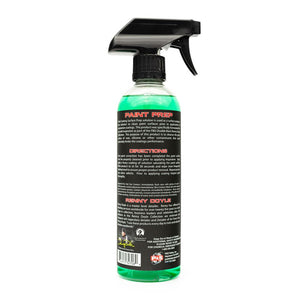 The back of a spray bottle of P & S Paint Surface Prep on a white background.