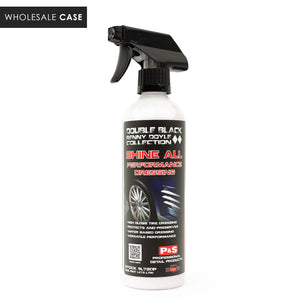 A spray bottle of P & S Shine All on a white background with the text 'Wholesale Case'. 