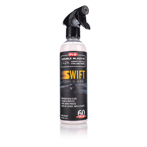A spray bottle of P and S Swift on a white background.