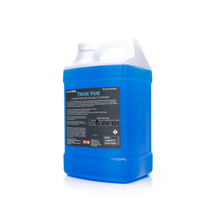 The back of a jug of P & S True Vue on a white background.