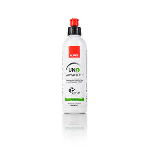 A bottle of Rupes Uno Advanced on a white background.