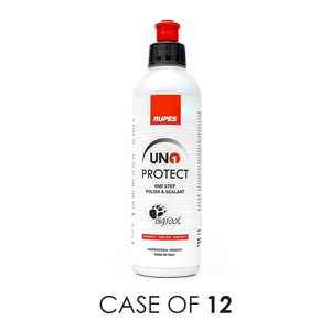 A bottle of Rupes Uno Protect on a white background with the text 'Case of 12'.