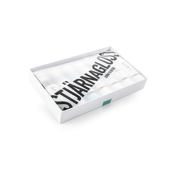 The Stjarnagloss - Essential Gift Box with the top cover removed to show the opaque plastic cover